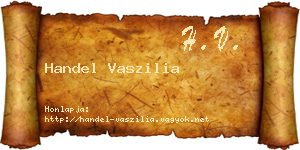 Handel Vaszilia névjegykártya